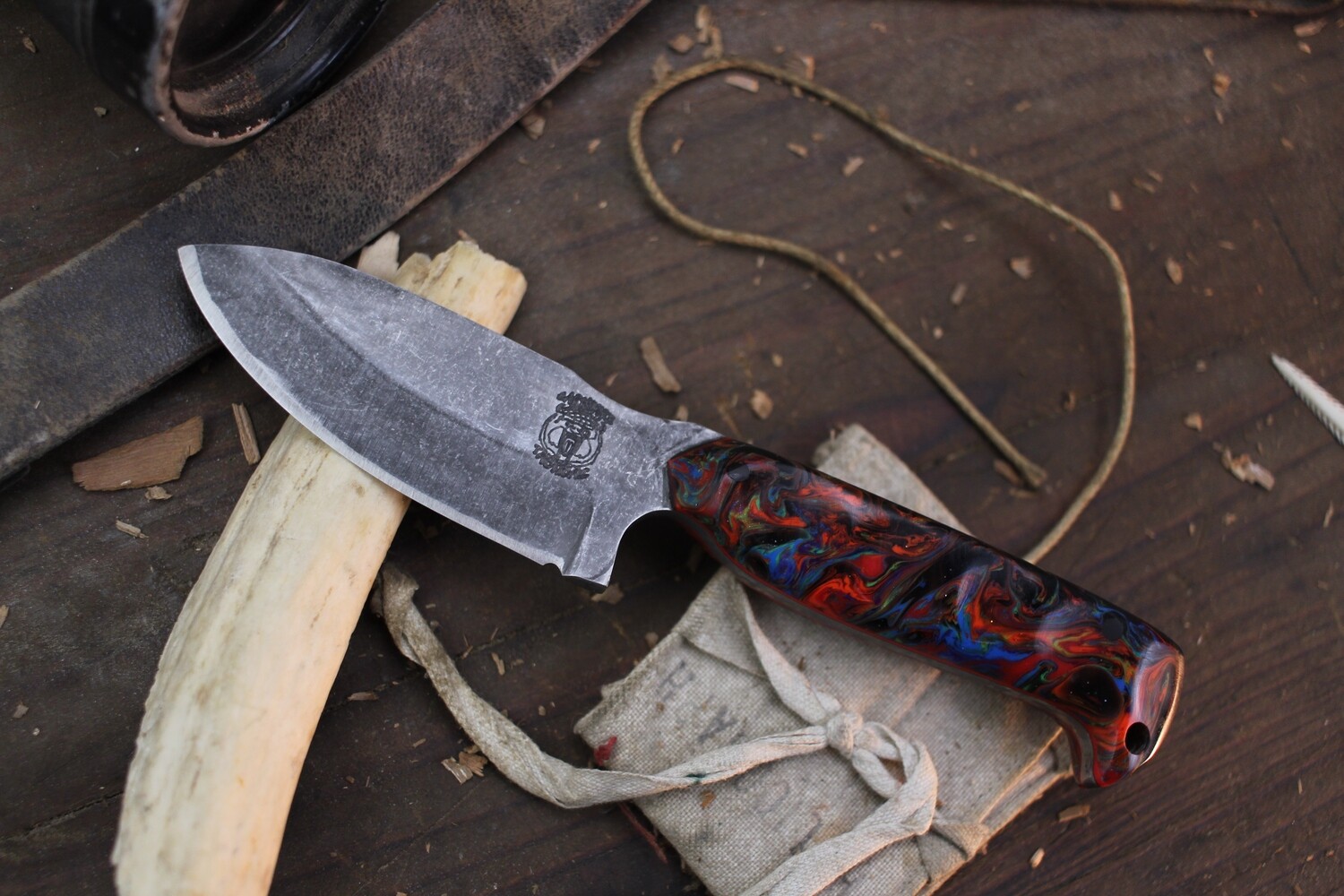 Carnivore Tactical Small Skinner 3&quot; Fixed Blade / Acid Trip Epoxy / Acidwashed MagnaCut