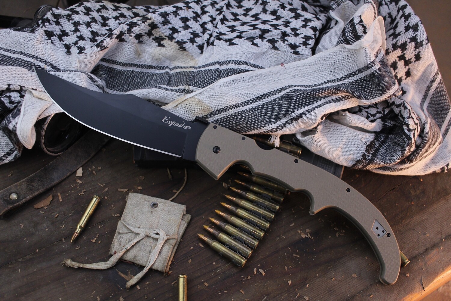 Cold Steel Espada XL 7.5&quot; Lockback Folder / Dark Earth G-10 / Black AUS10A ( Pre Owned )