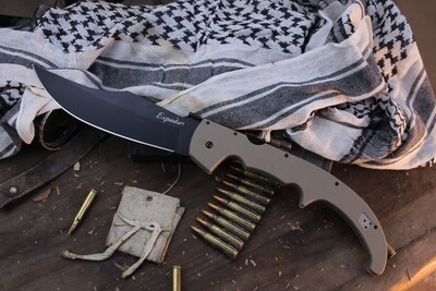 Cold Steel Espada XL 7.5" Lockback Folder / Dark Earth G-10 / Black AUS10A ( Pre Owned )