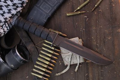 Spartan Blades KA-BAR 7" Fixed Blade / Black Kraton / Black MagnaCut ( Pre Owned )