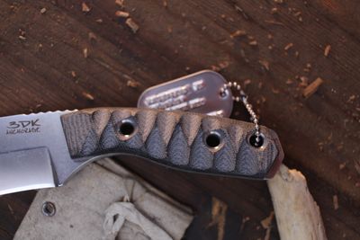 3DK Riot 3.7" Fixed Tanto Point, K110 Blade / Black Chugach Mountain Micarta handle