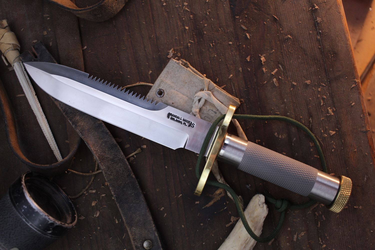 Randall Made Model 18 Attack Survival 7.5&quot; Fixed Blade / Stainless Tubular Handle / Satin Stainless ( Pre Owned )