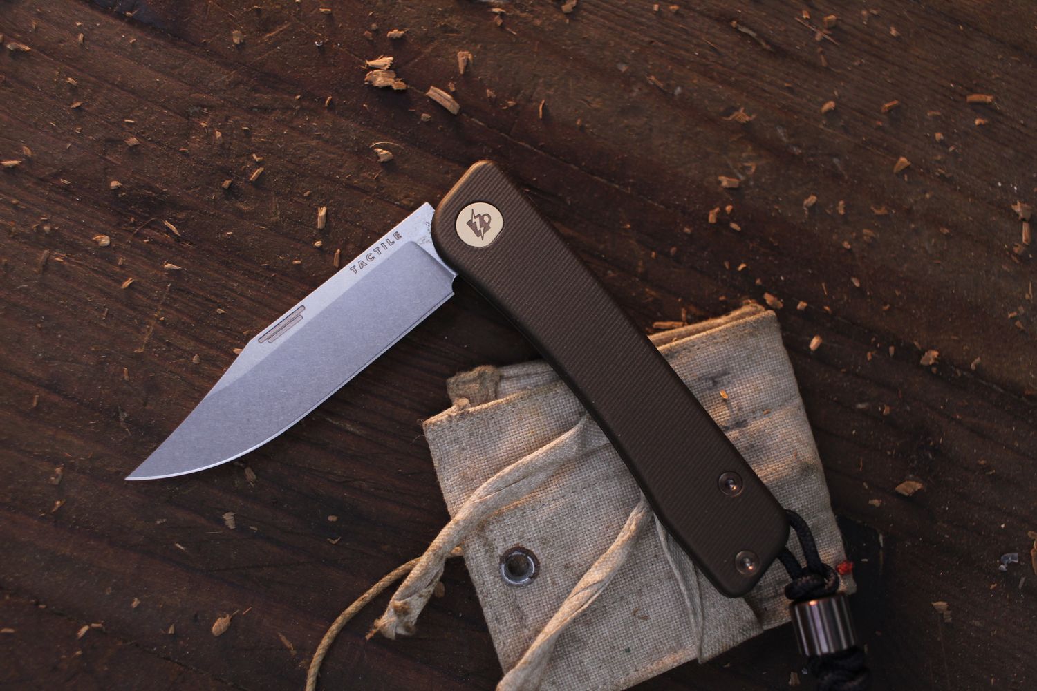 Tactile Limited Edition NITRO Bexar 2.84 Slipjoint / Cerakote Titanium &amp; Engraved Pivot / Stonewashed Magnacut ( Pre Owned )