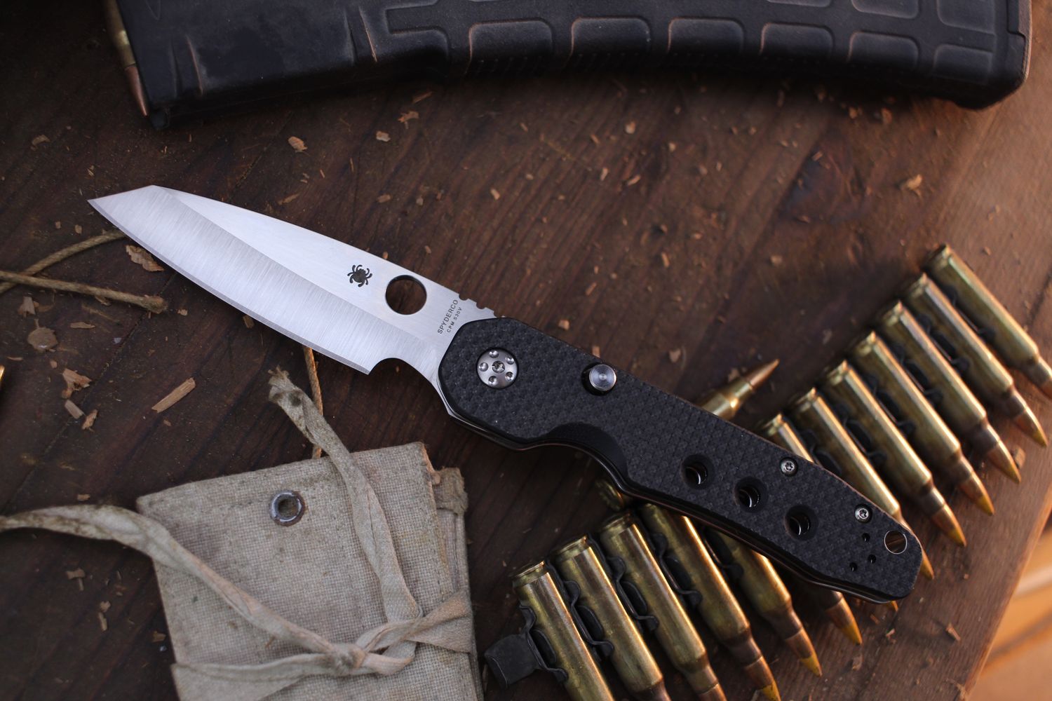 Spyderco Smock 3.4&quot; Compression Lock Folder / Carbon Fiber / Satin S30V ( Pre Owned )