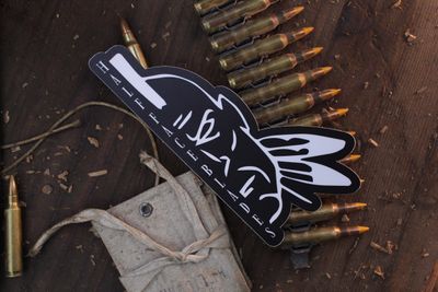 Half Face Blades Face Sticker ( Black On White ) Half Face Blades Face Sticker ( Black On White )