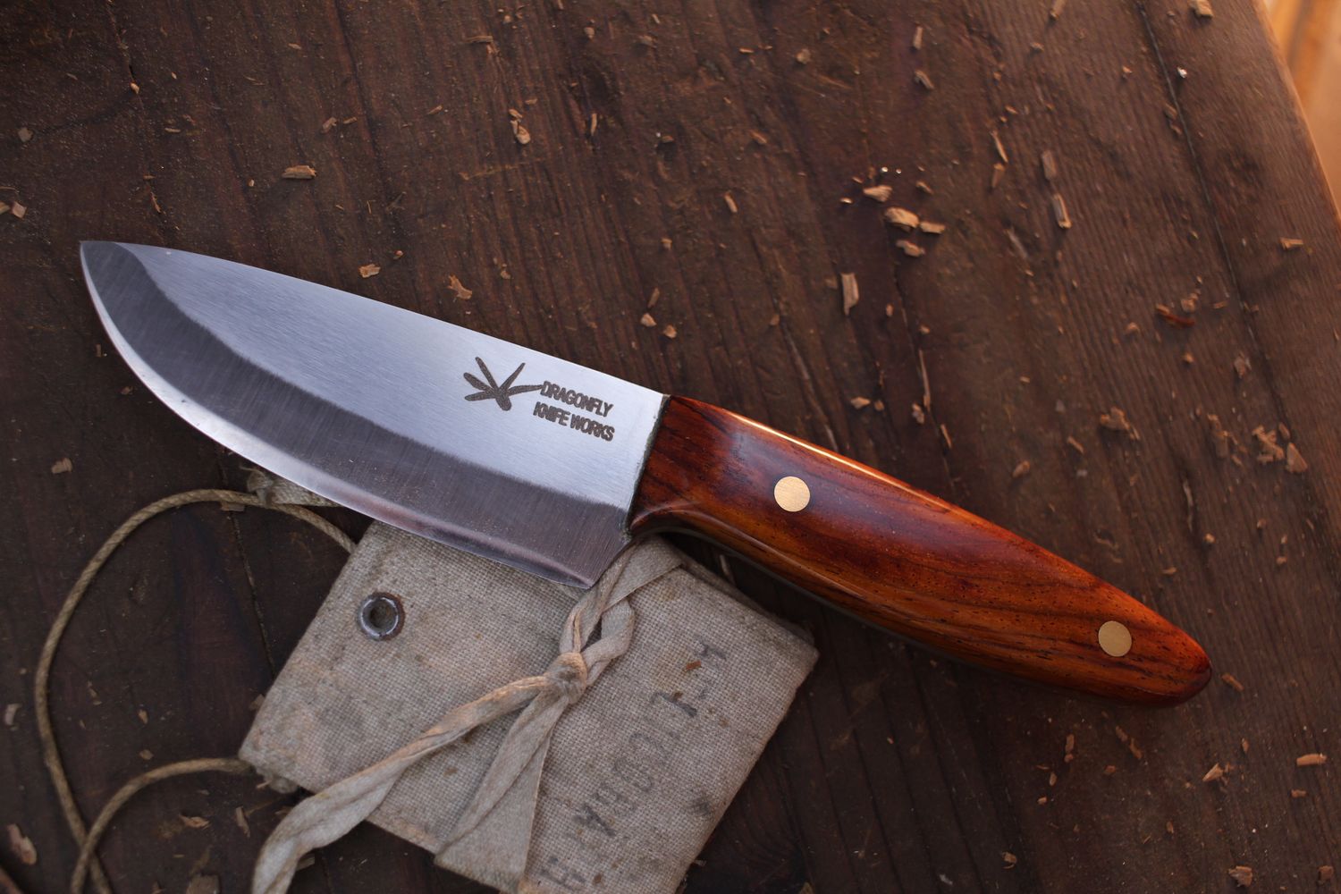 Dragonfly Knife Works Light Skinner 4&quot; Fixed Blade / Rosewood / Satin S90V