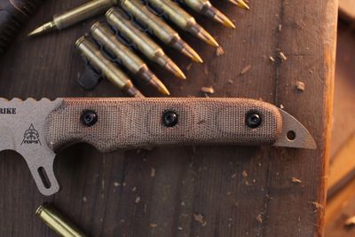 TOPS Knives Missile Strike 6" Fixed Blade /  Natural Micarta / Coyote Tan 1095 ( Pre Owned )