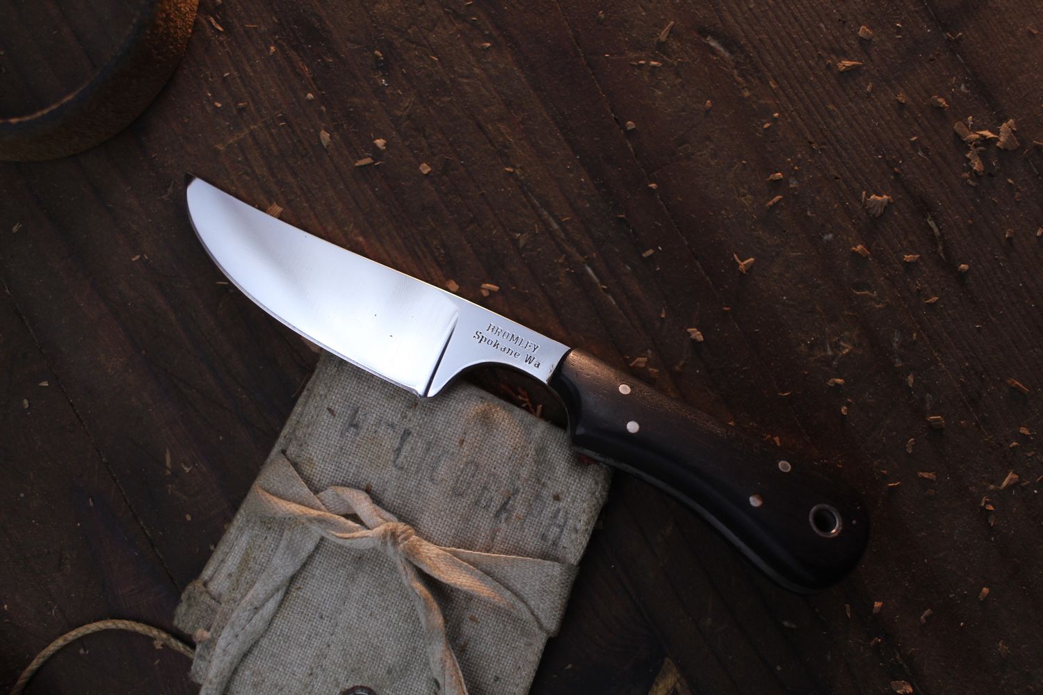 Peter Bromley 2.5&quot; Small Drop Point / Ebony Handle / Forged 1095 ( Pre Owned )