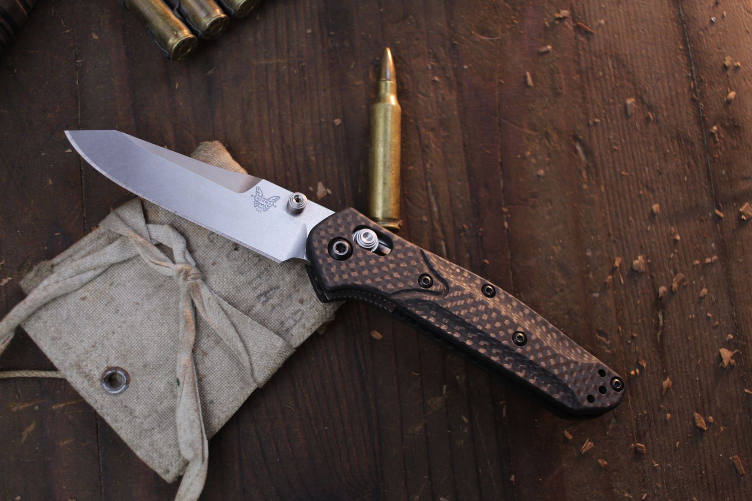 Benchmade Mini Osborne 2.9&quot; Folding Knife / Carbon Fiber / Stonewashed S90V