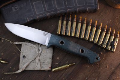 Benchmade Bushcrafter 4.43&quot; Sibert Fixed Blade / Green G-10 / Satin S30V ( Pre Owned )