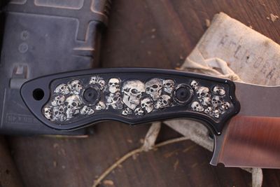 Borras Kustom Designs Large Overwartch 4.75" Fixed Blade / Tomb Cast &amp; Cerakote Aluminum / Satin S35VN ( Pre Owned )