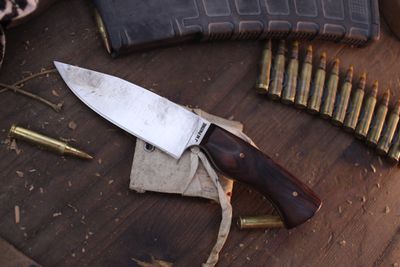 Payne Leather &amp; Tool Utility 4.5&quot; Fixed Blade / Cocobolo / Satin Flat Ground 80CrV2 ( Pre Owned )