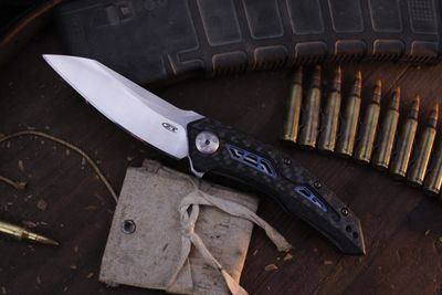 Zero Tolerance 0762 3.4&quot; Folding Knife / Carbon Fiber &amp; Titanium Sub Frame / Satin 20CV ( Pre Owned )