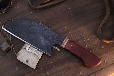 Barrett Knives 7&quot; Serbian Chef /  Blood Wood / Forge Finished 1095