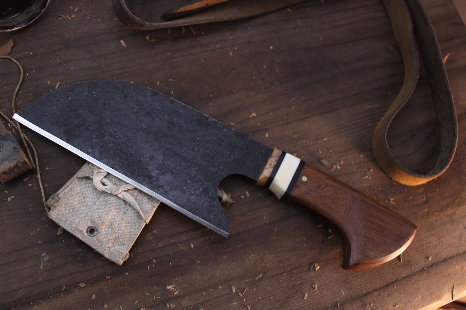 Barrett Knives 7&quot; Serbian Chef / Canary Wood / Forge Finished 1095