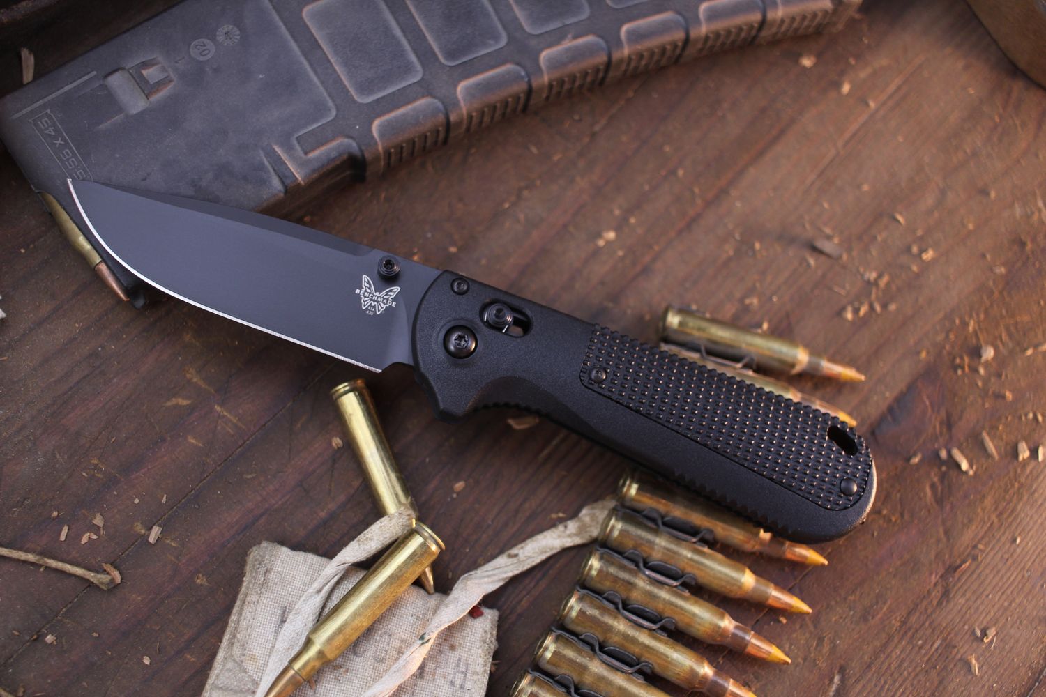Benchmade Redoubt 3.55&quot; AXIS Folder / Black Grivory / Graphite Black CPM-D2