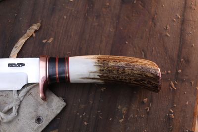 Randall Made Model Copper Companion 5" Fixed Blade  / Stag &amp; Contoured Copper / Stainless ( Pre Owned )