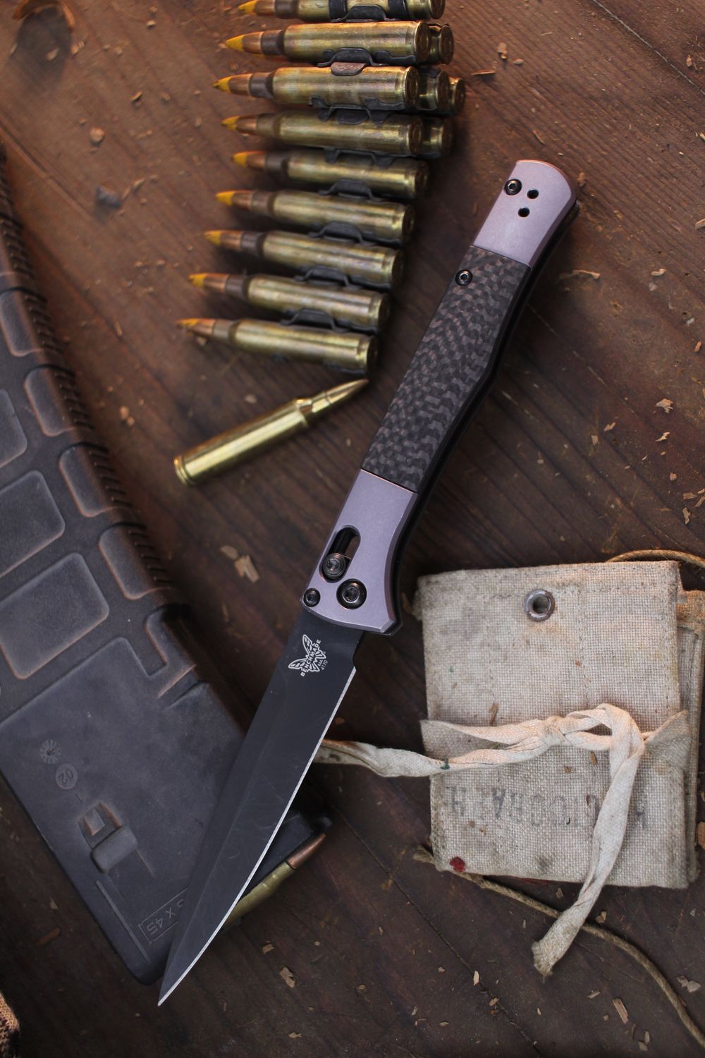 Benchmade Auto Fact 4&quot; Auto AXIS Lock Folder / Aluminum &amp; Carbon Fiber / Black DLC S90V ( Pre Owned )