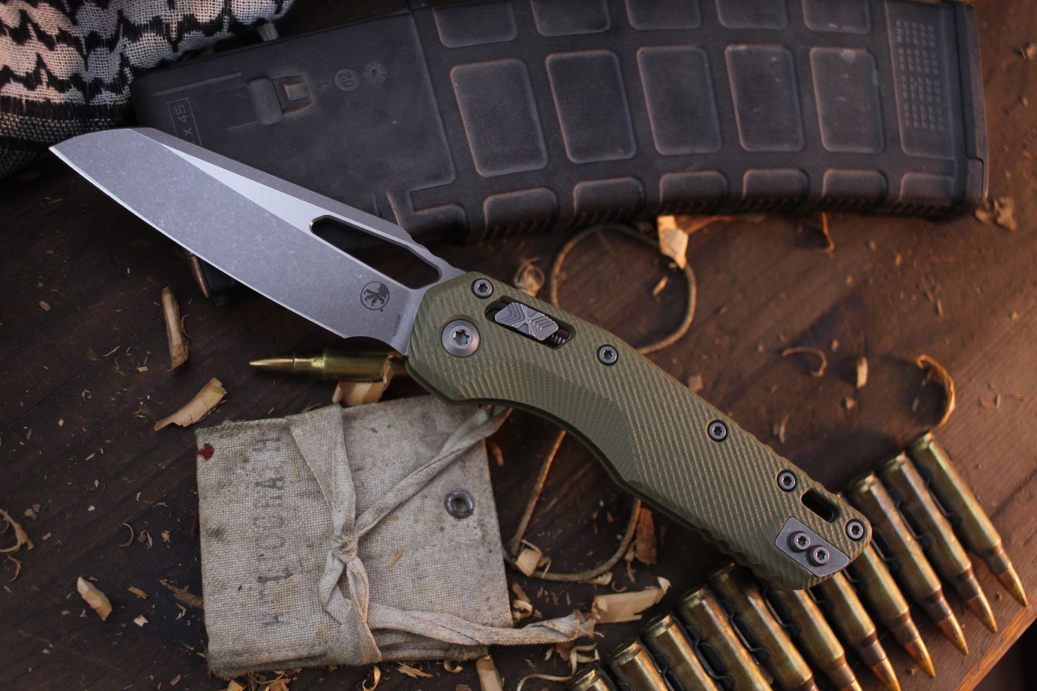 Microtech MSI 3.8&quot; Ram-Lok Folder / Fluted OD Green G-10 / Apocalyptic M390MK