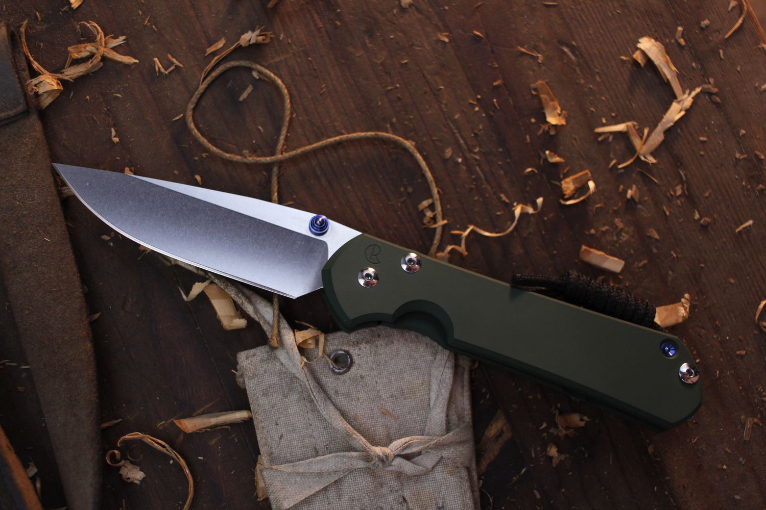 Chris Reeve Knives Large Sebenza 31 3.625&quot; Frame Lock Folder / Highland Green Cerakote Titanium / Stonewashed Magnacut ( Pre Ow