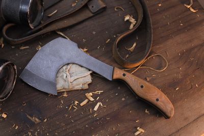Due South Knives 9.5” Pack Hatchet / Natural Micarta / Stonewashed 440C