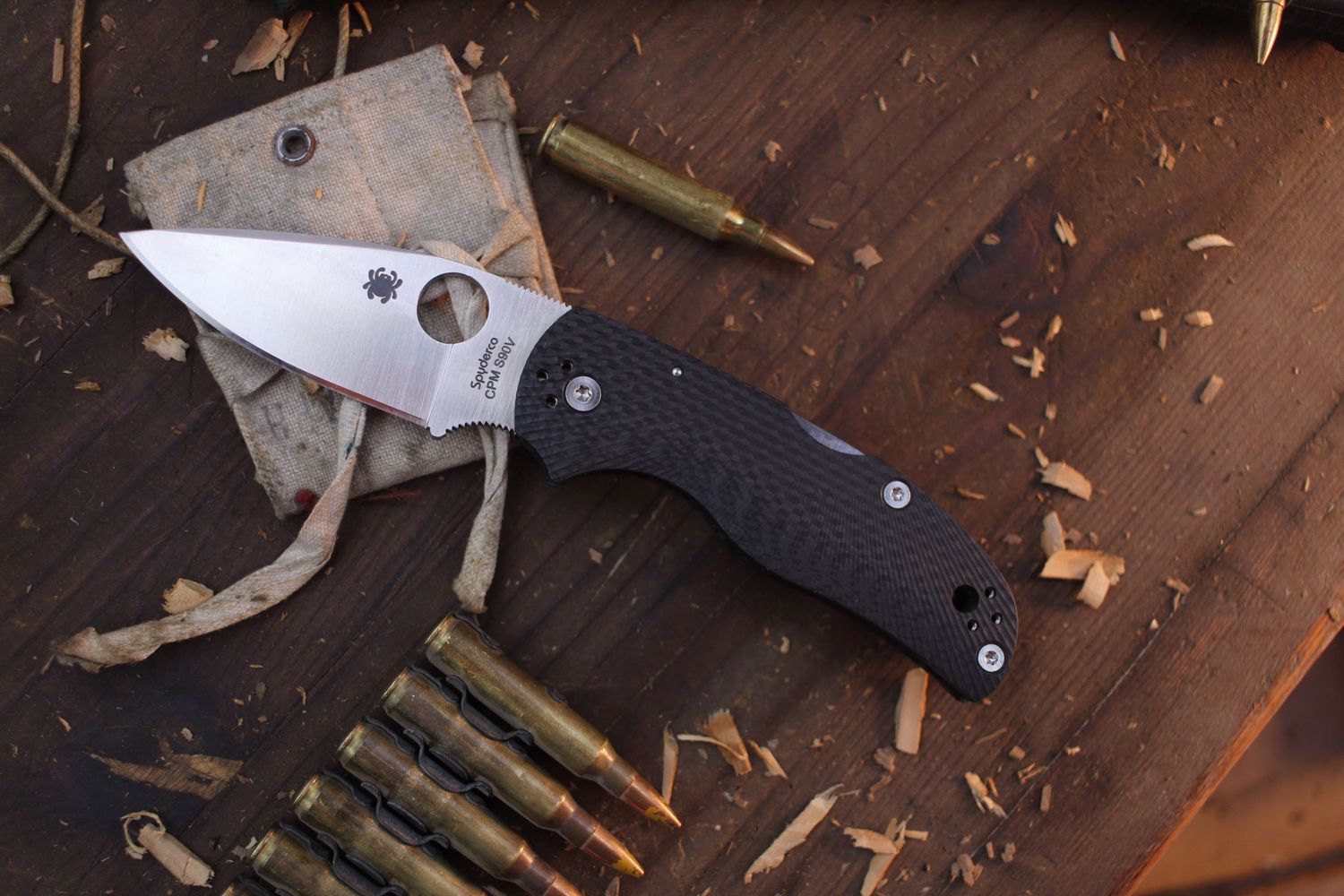 Spyderco Native 5 3&quot; Lockack Folder / Fluted Carbon Fiber / Satin CPM-S90V ( Pre Owned )
