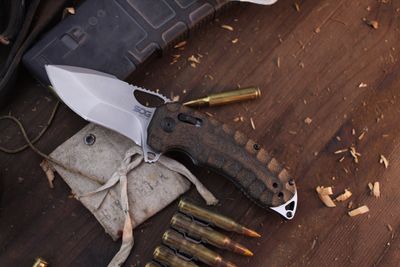 SOG Kiku XR 3" XR-Lock Flipper / Canvas Micarta / Satin CTS-XHP ( Pre Owned )