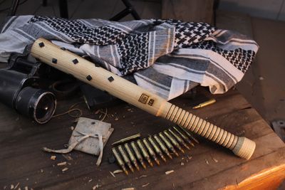 RMJ Tactical Gold Point Forge Trench 18" Pewter Filled Thumper / Tennessee Hickory With Pewter Core &amp; Steel Studs ( Pre Owned )