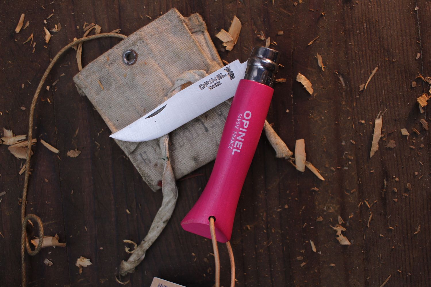 Opinel Knives No. 6 2.75” Virobloc Folder / Bushwacker Raspberry / Satin INOX