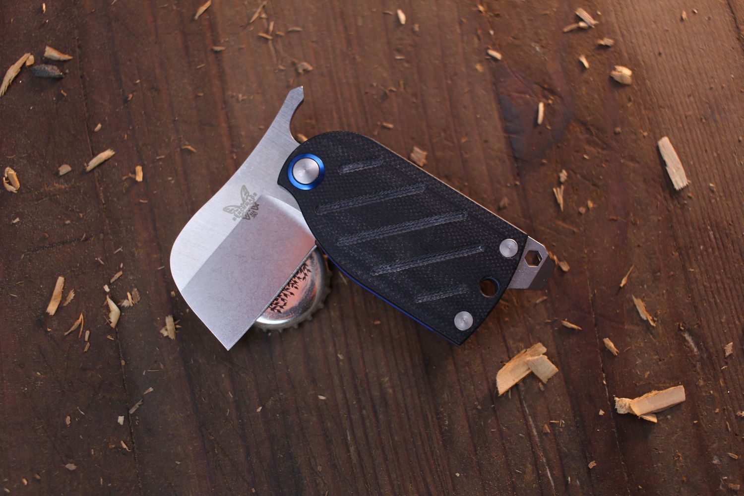 Benchmade Aller 1.6&quot; Friction Folder / Black-Blue G10 / Satin S30V ( Pre Owned  )