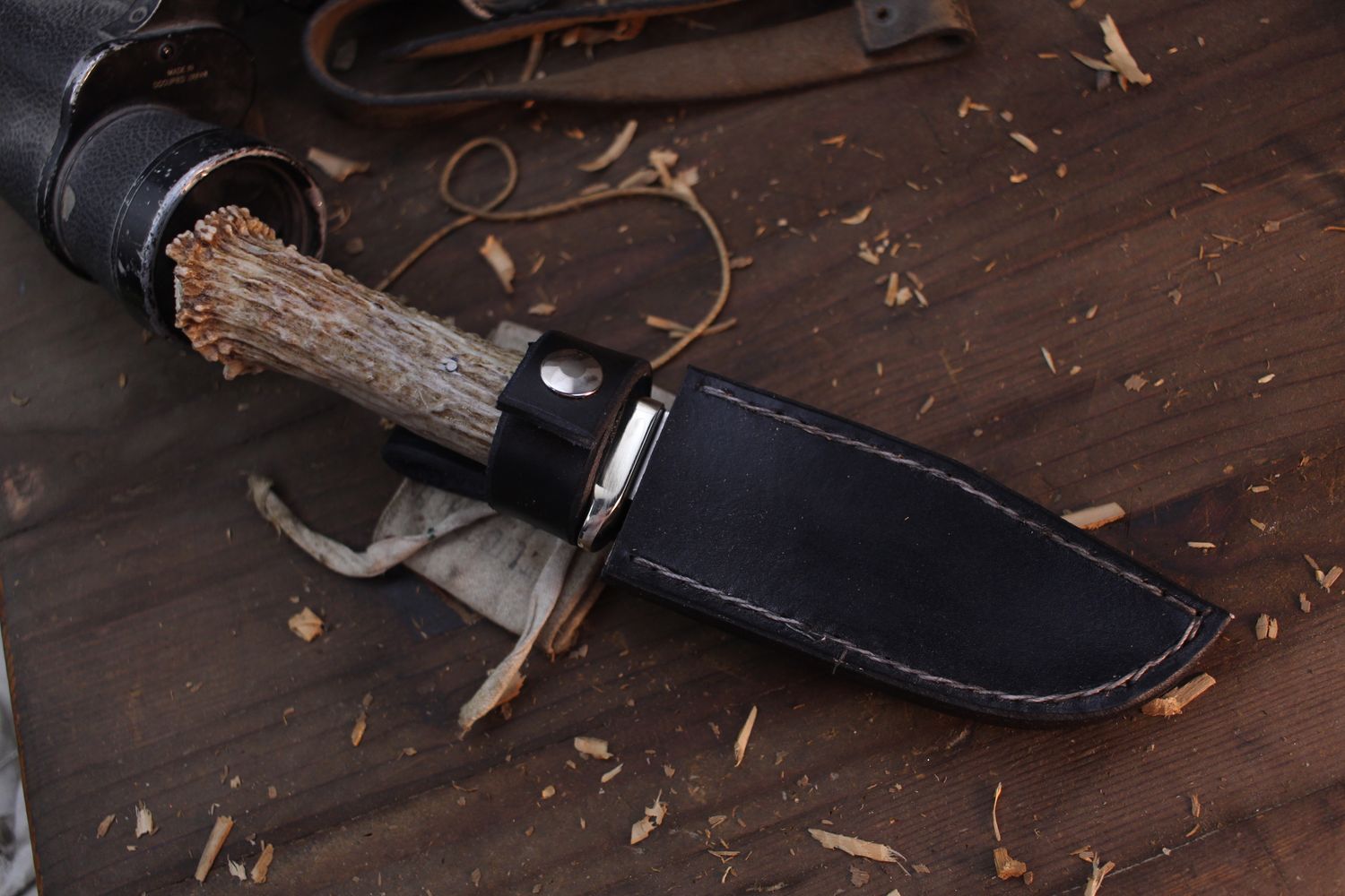 David Reed Coastal Hunter 5.25&quot; Fixed Blade / Deer Crown &amp; Nickle Silver Guard / Satin 440C