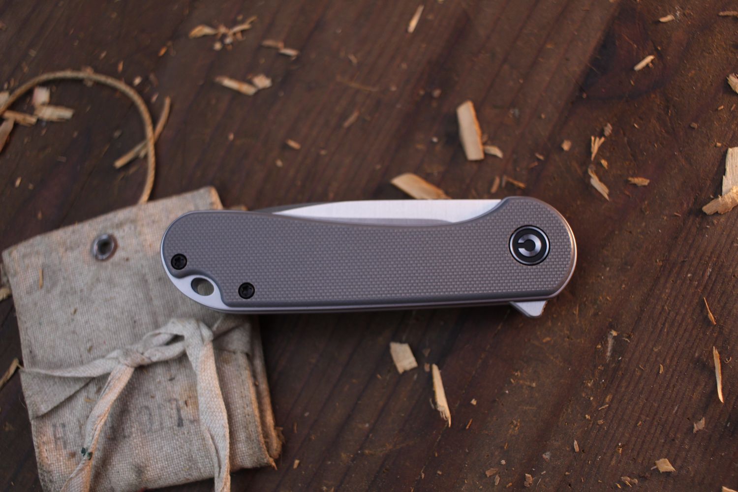 CIVIVI Elementum 2.9&quot; Linerlock Flipper / Gray G-10 / Satin D2