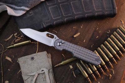Kizer Cormorant 3.15&quot; Folding Knife / Frag Pattern Titanium / Satin 20CV ( Pre Owned )