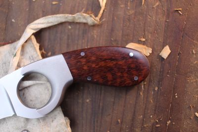 Russ Kommer Custom Bear Claw 2.75" Fixed Blade / Snake Wood / Bead Blasted ATS-34 ( Pre Owned )