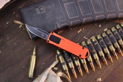 Boker Plus USB 2.0 1.77" OTF Auto / Orange Aluminum / Blackwashed D2