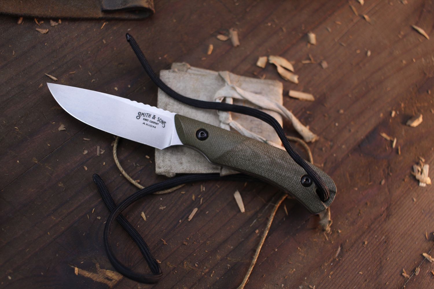 Smith &amp; Sons Axiom 3&quot; Fixed Blade / Green Micarta / Satin Magnacut ( Pre Owned )