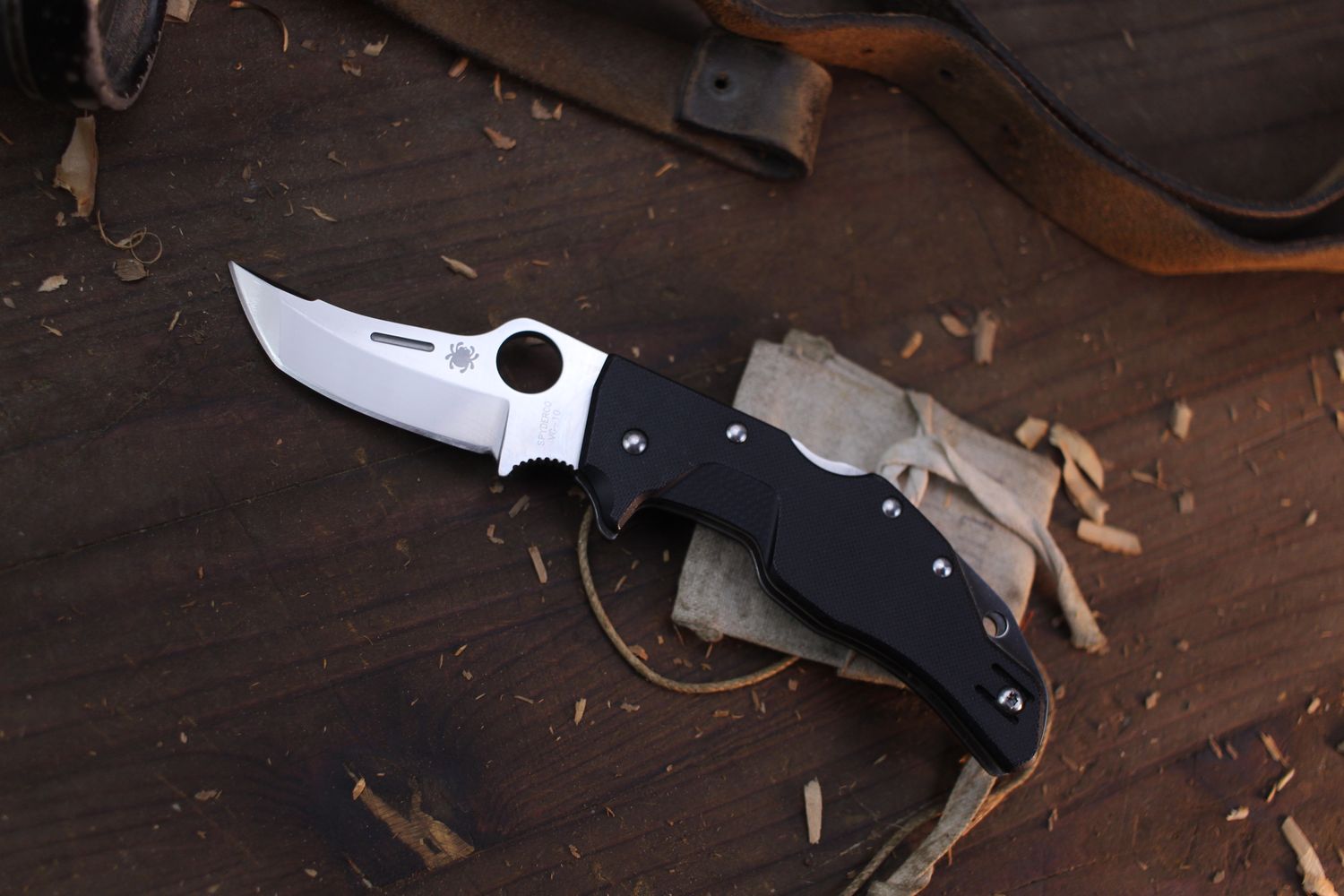 Spyderco Battlestation 3&quot; Folding Knife / Black G10 / Satin VG-10 ( Pre Owned )