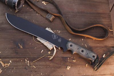 Tops Armageddon 10.7" Fixed Blade / Grey G10 / Black 1095 ( Pre Owned )