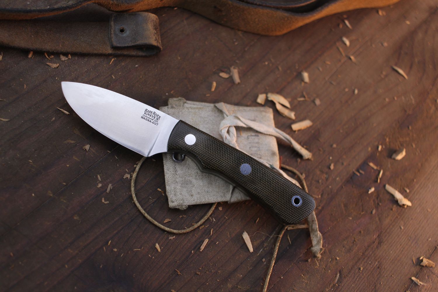 Bark River Knives PSK 2.25&quot; Fixed Blade / Green Canvas Micarta / Satin Magnacut ( Pre Owned )