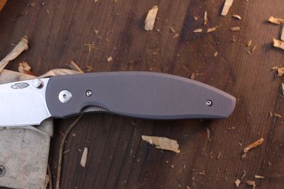 Three Rivers Manufacturing Atom 3.5" Linerlock Folder / Granite Grey G-10 / Stonewashed 20CV ( Pre Owned )