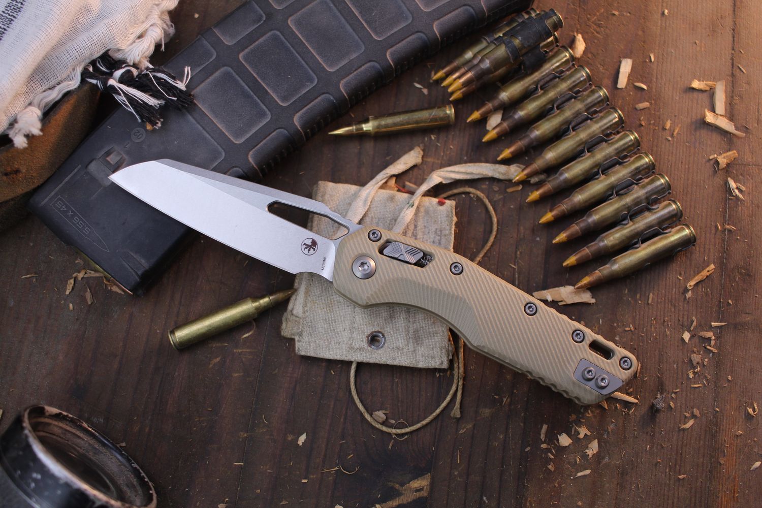 Microtech MSI 3.8&quot; Ram-Lok Folder / Fluted Tan G-10 / Stonewashed M390MK