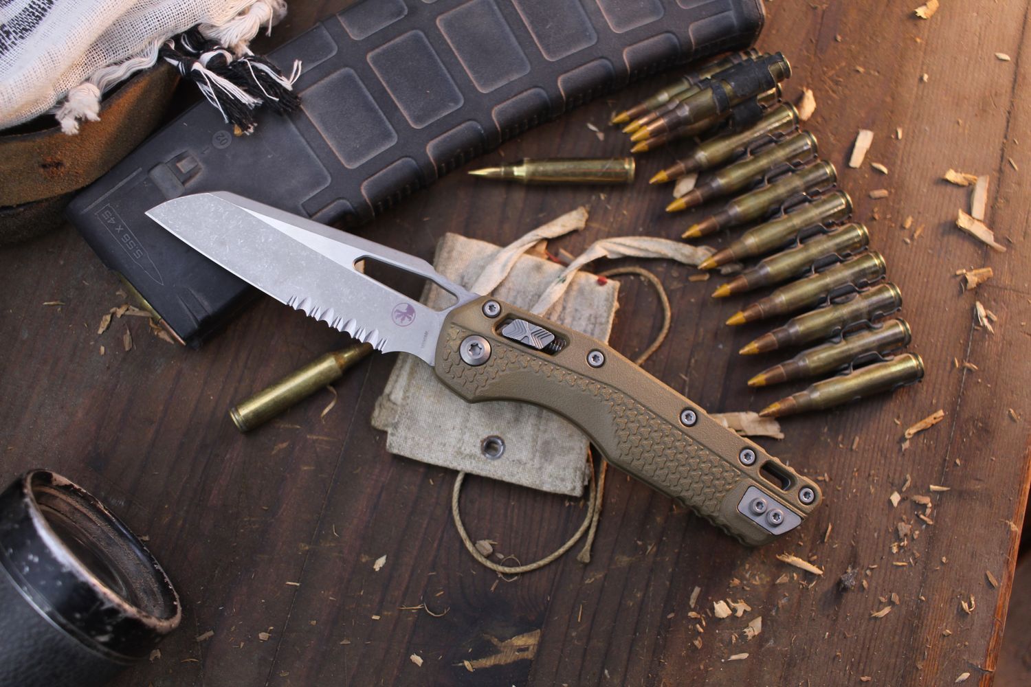 Microtech MSI 3.88&quot; RAM-LOK Folder / FDE Polymer / Apocalyptic Partially Serrated M390MK