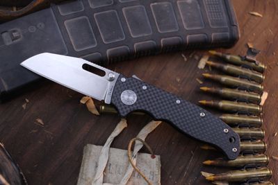 Demko AD20.5 Shark Foot 3.2&quot; Shark Lock Folder / Carbon Fiber / Stonewashed S35VN ( Pre Owned )