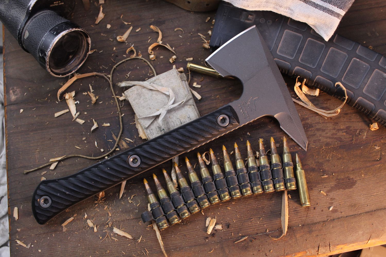 RMJ Tactical Jenny Wren 11.5&quot; Tomahawk / Black G-10 / Tungsten Cerakote 80CRV2 ( Pre Owned )