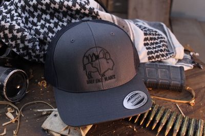 Half Face Blade Grey Buffalo Trucker Cap