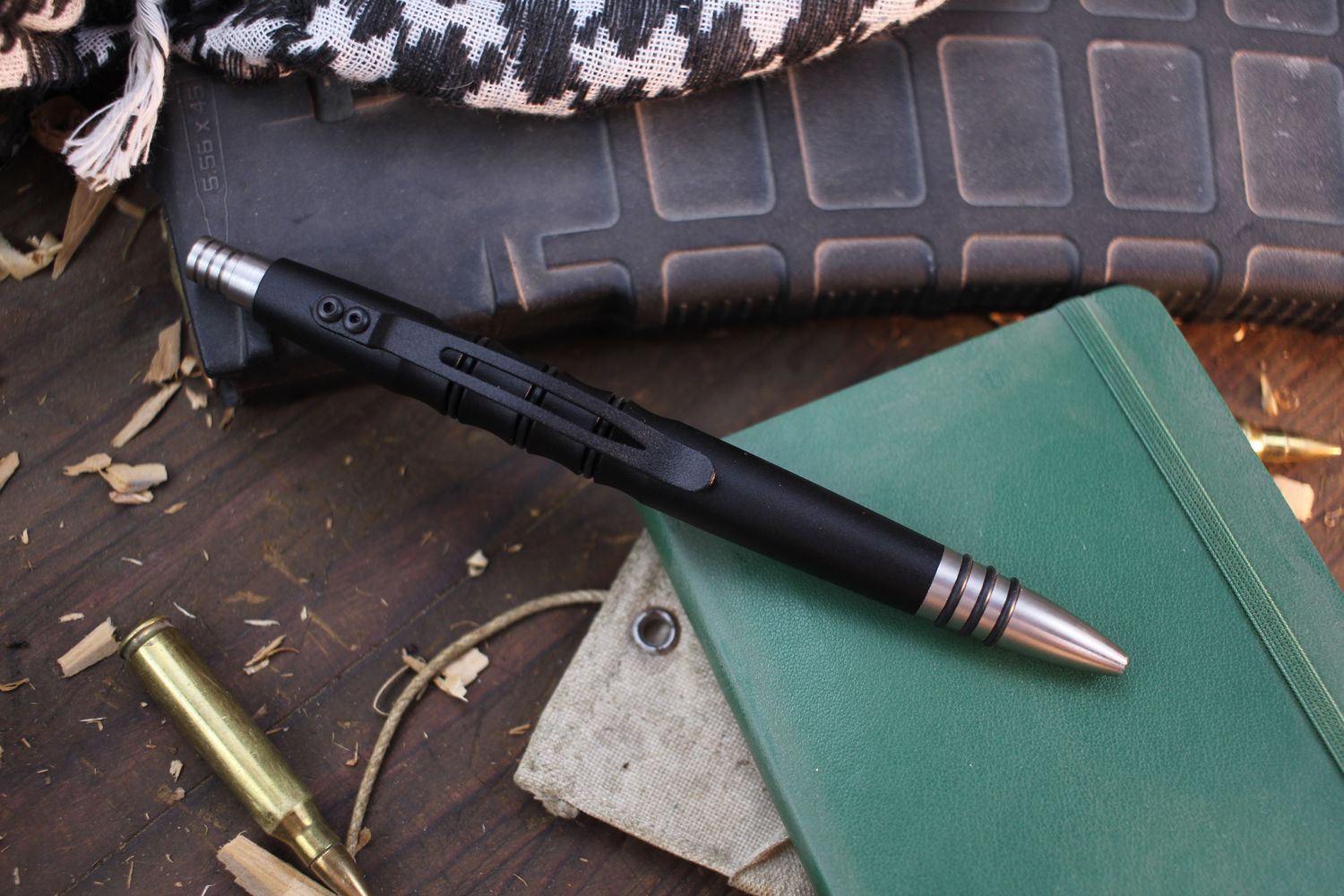 Tuff-Writer Precision Press Tactical Pen / Black Contoured Aluminum