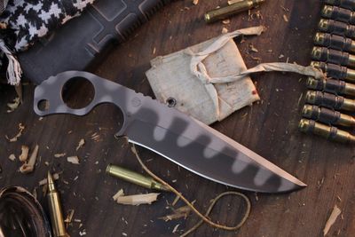 Mick Strider SLCC XL 5.5" Fixed Blade / Tiger Stripe D2 ( Pre Owned )