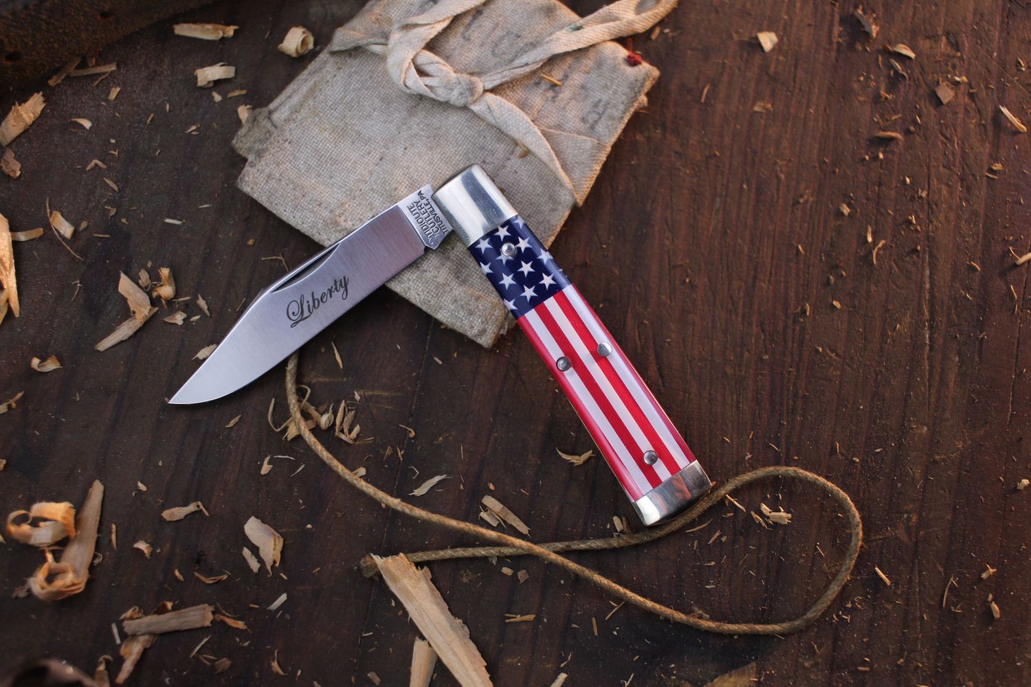 Great Eastern Cutlery Northfield UN-X-LD #94 Liberty 2.59&quot; Slipjoint / Flag Acrylic / Polished 1095 ( Pre Owned )