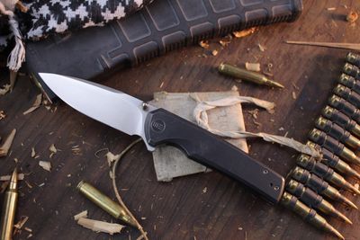 WE Knives Subjugator 3.5" Framlock Flipper / Black Titanium / Satin 20CV ( Pre Owned )