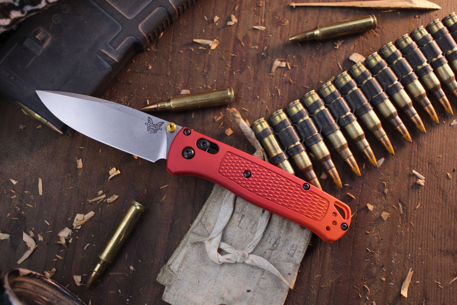 Benchmade Bugout 3.23&quot; AXIS Lock Folder / Tequila Sunrise Grivory / Stonewashed S30V